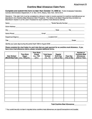 Overtime Allowance Format