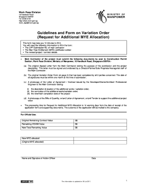 Variation Order Template  Form