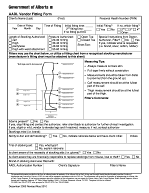 Aadl Vendor Fitting Form