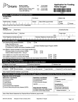 Home Oxygen Program Ontario Form