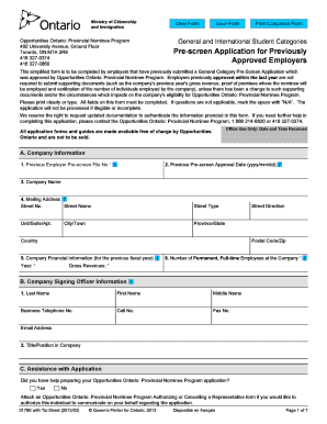 Pre Screen Application for Previously Approved Employers Forms Ssb Gov on