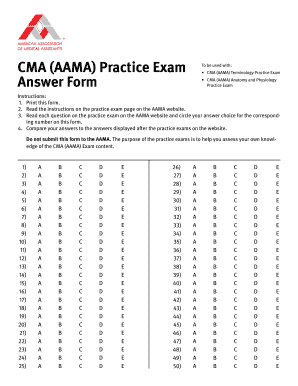 Cma Practice Test Printable PDF  Form