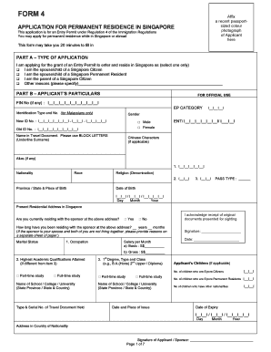 Permanent Resident Application Ministry of Foreign Affairs  Form