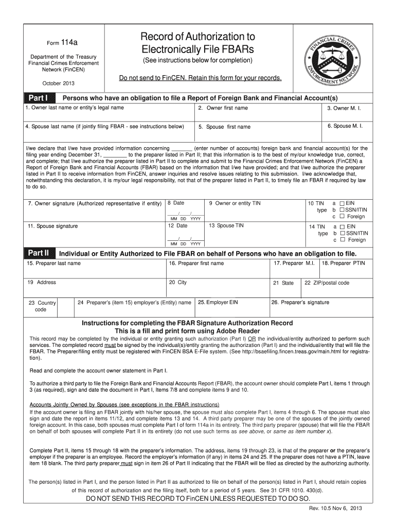  Form 114a 2015