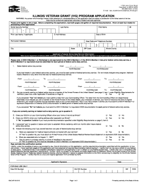 Illinois Veterans Grant Fillable Form