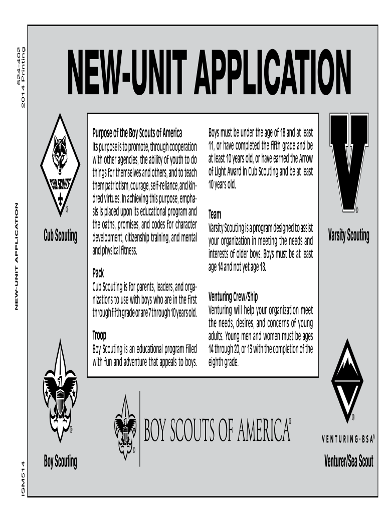  Boy Scouts Unit Form 2014