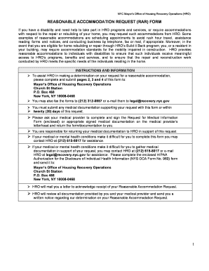 Reasonable Accommodation Form NYC Gov Nyc