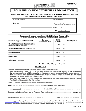 Form SFCT1 Solid Fuel Carbon Tax Return Form Revenue Revenue