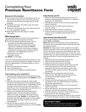 Wsib Premium Remittance Form