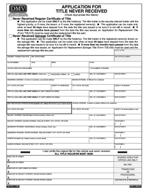  Application for Title Never Received Oregon Department of Odot State or 2020