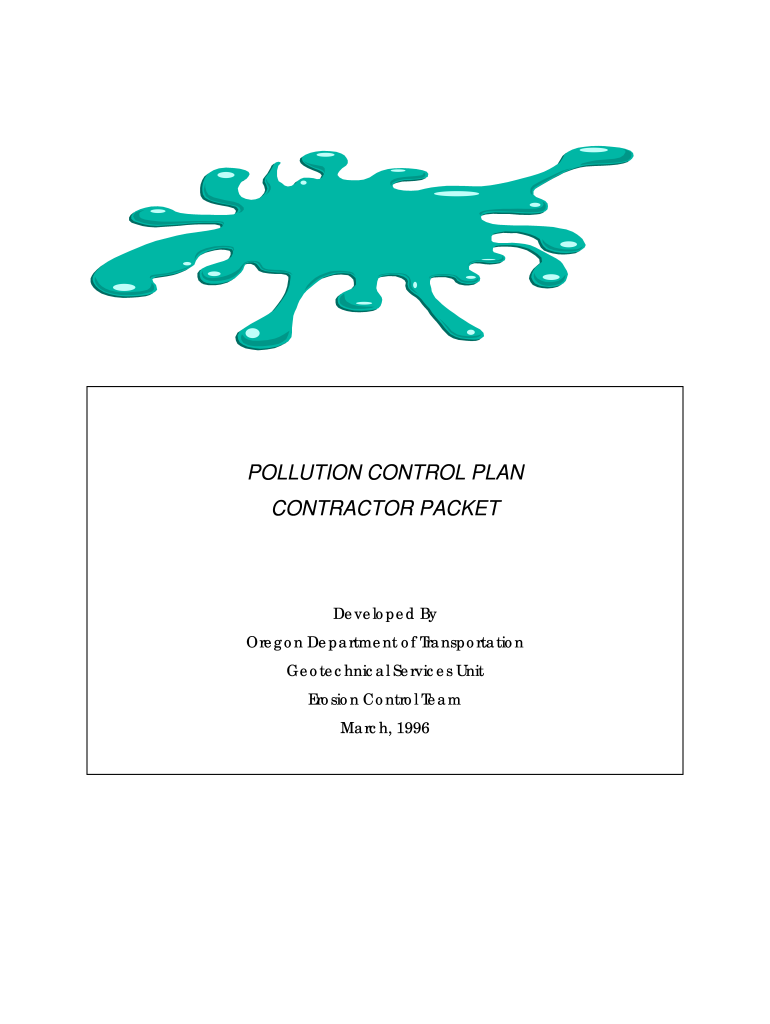  Sample Pollution Control Plan Odot 1996-2024