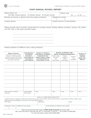 Chdp Annual School Report  Form