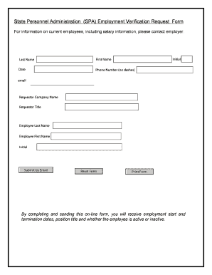 Standard Verification of Employment Form