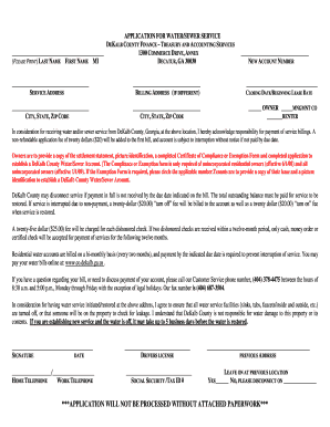 Application Sewer Dekalb  Form