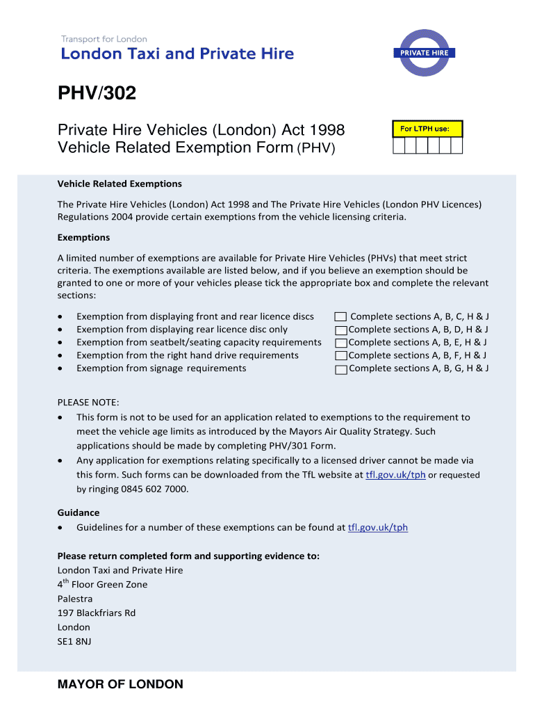 Phv 302 Online  Form