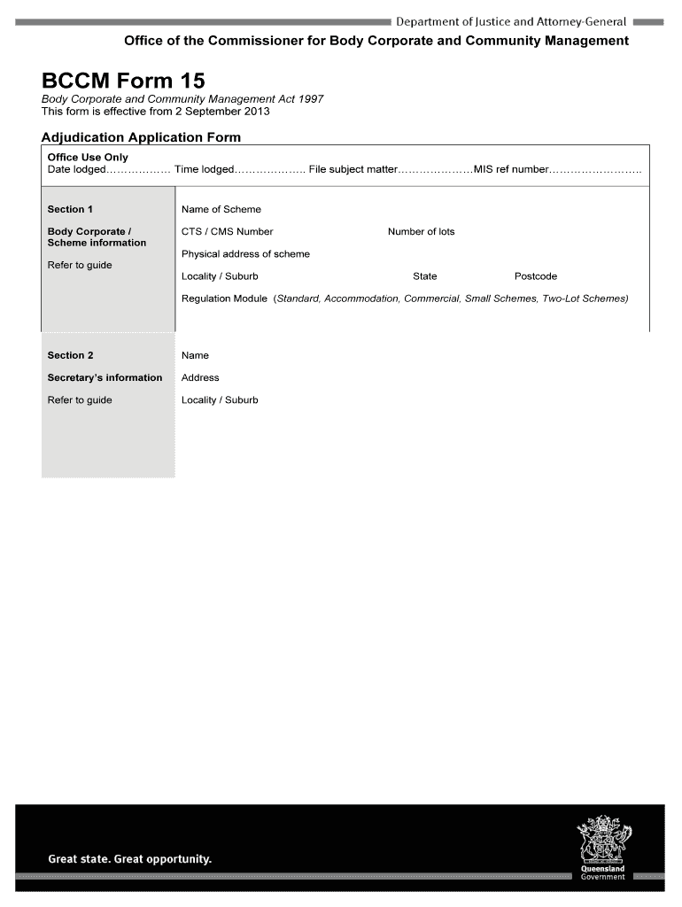  Bccm Form 15 2013-2024