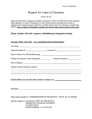 Clearance Note  Form
