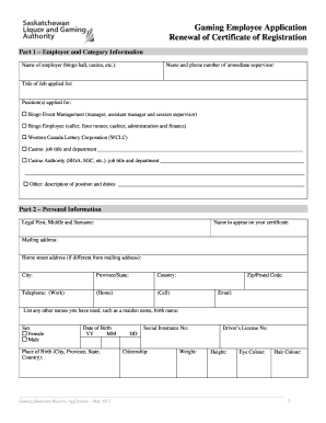 Application of Registration Form