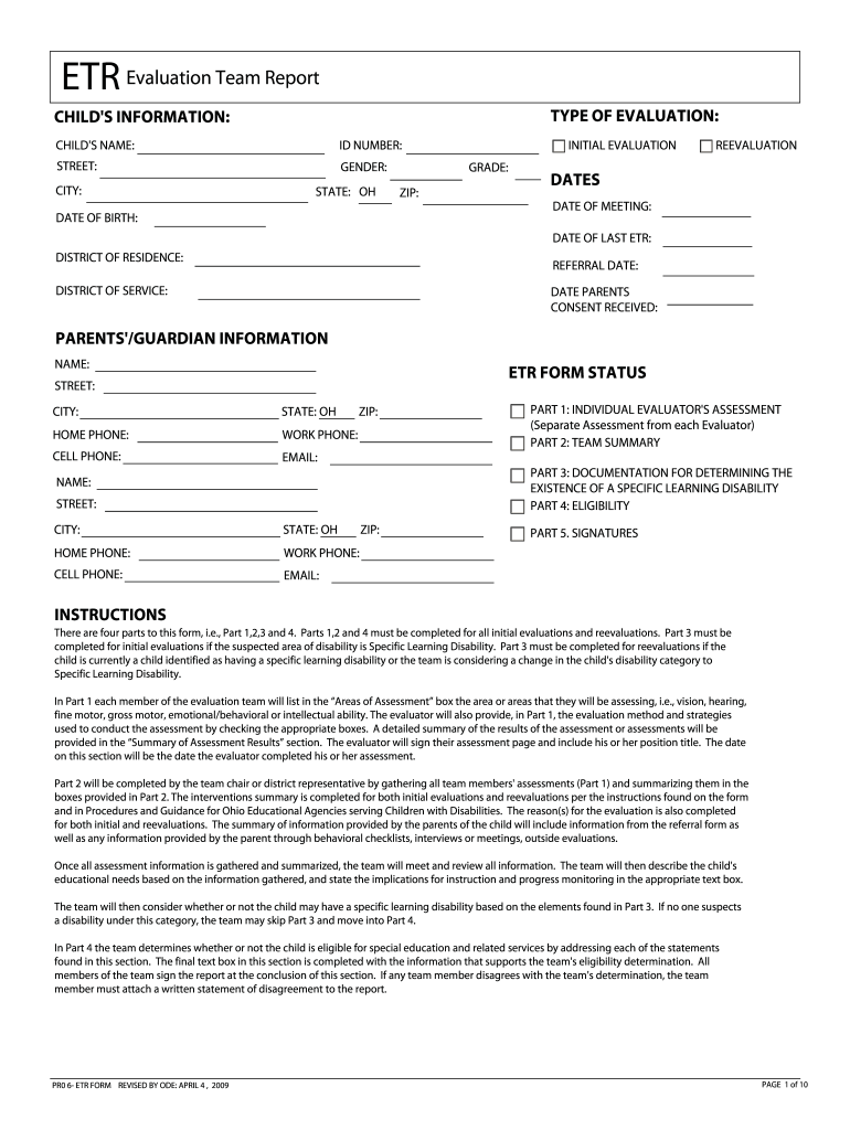  Etr Form 2009-2024