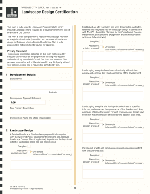 Landscaping Certification Form PDF