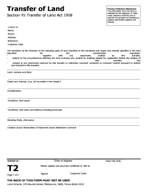 Get and Sign Land Transfer Form