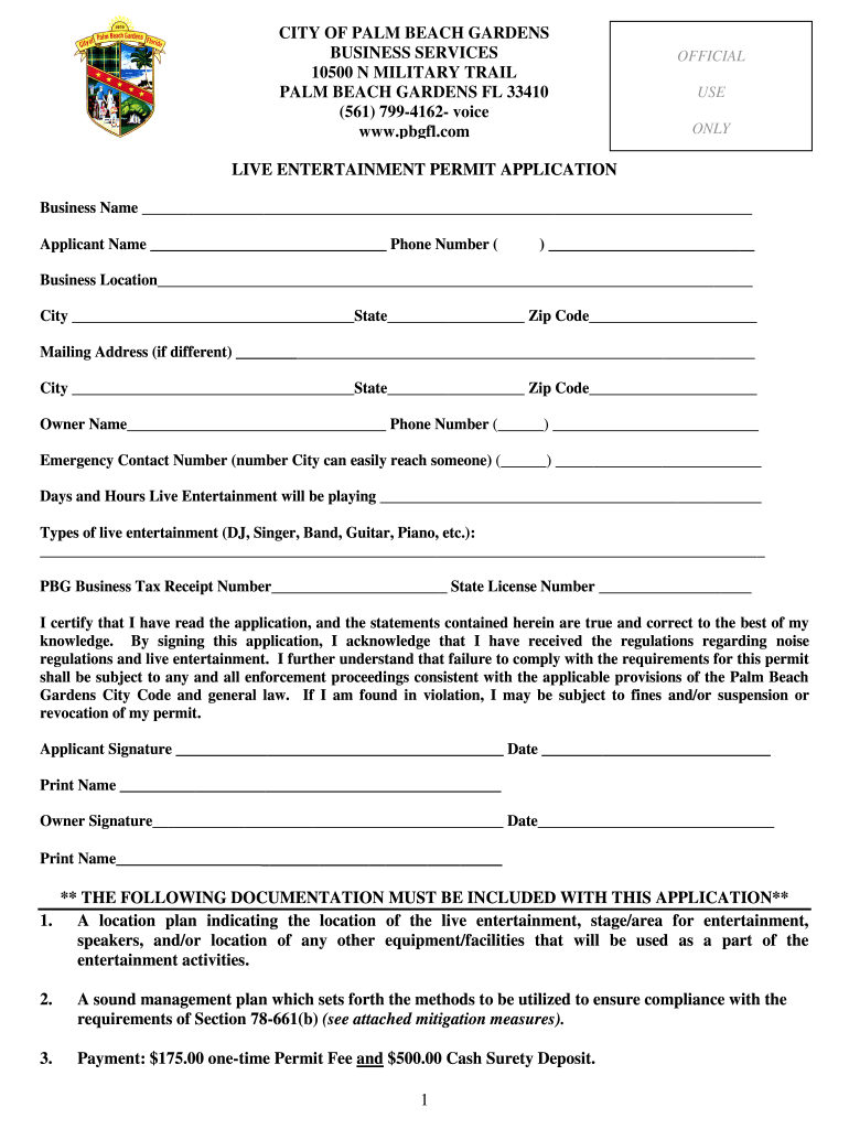 Applicant  City of Palm Beach Gardens  Form