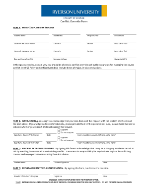 Ryerson Prerequisite Override  Form