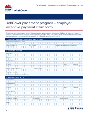 Jobcover Placement Program  Form