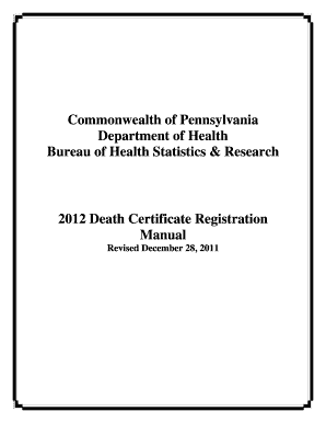  Blank Death Certificate PDF 2012