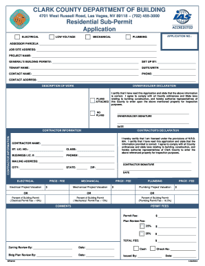 Clark County Sub Permit Application  Form