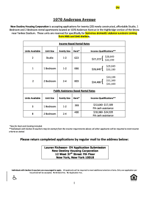 New Destiny Housing  Form