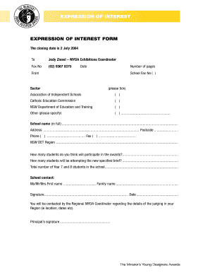 Expression of Interest Form Template