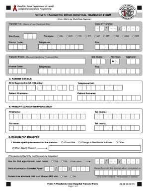 Inter Hospital Transfer Form