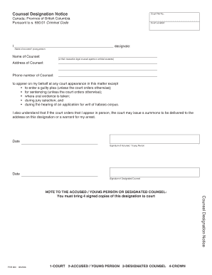 Court Case  Form