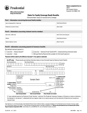 8283A Claim for Family Coverage Death Benefits Use This Form to File a Claim for a Family SGLI Death Benefit Benefits Va