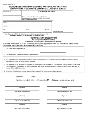 File a Certificate of Cancellation in Michigan  Form