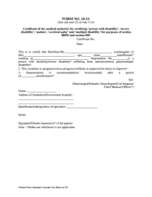 Form 10 Ia