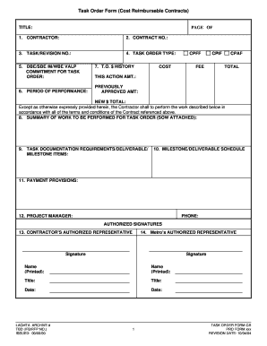 Task Order Form