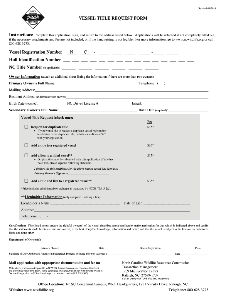  Dmv Nc Title Request Form 2014-2024