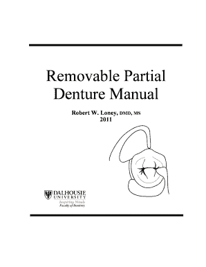 Removable Partial Denture Manual  Form