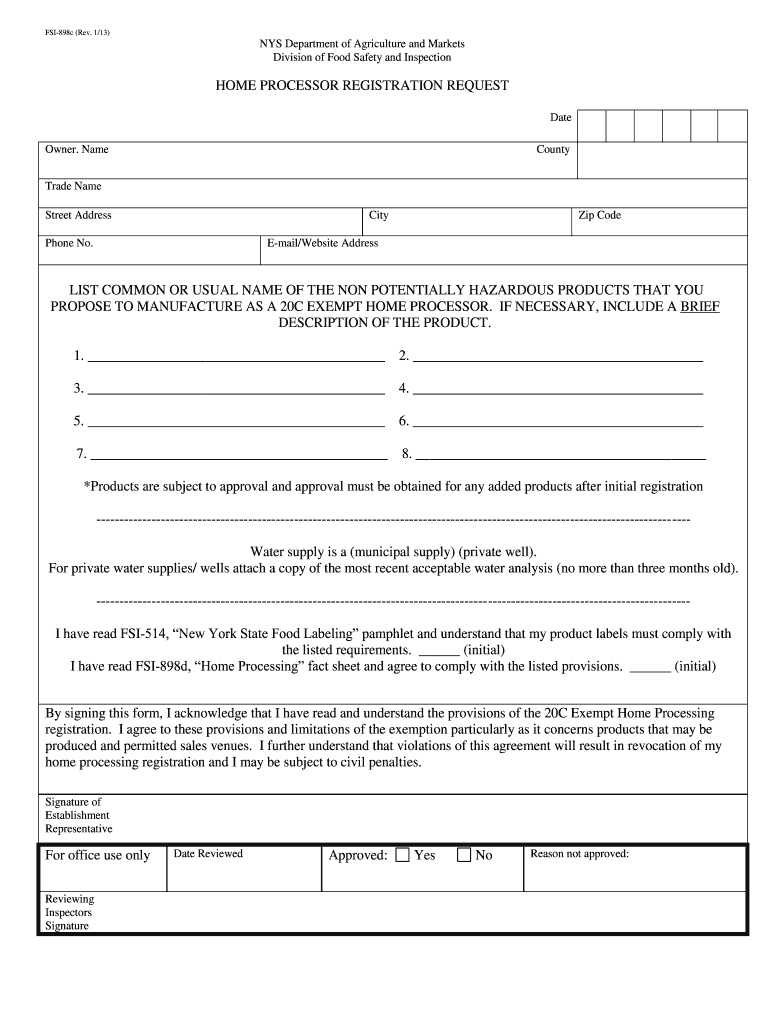  Fsi 898d  Form 2013