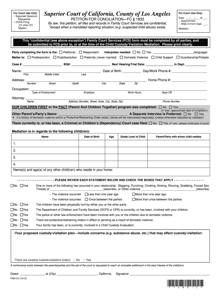 Fam012  Form