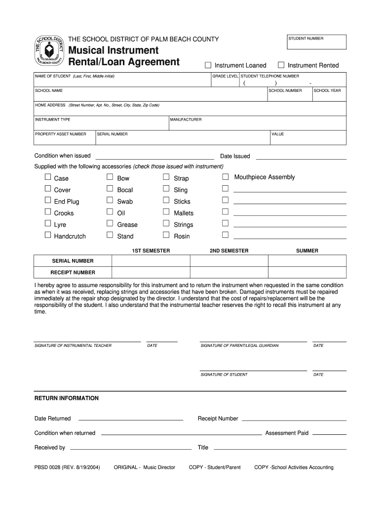 Instrument Loan Agreement  Form