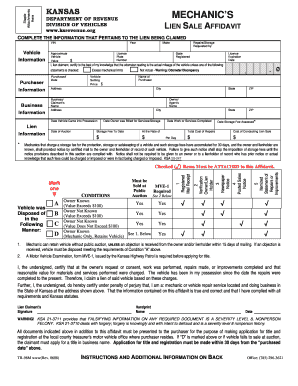 Kansas Mechanics Lien Form