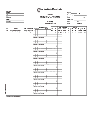 Certified Transcript of Labor PayrollStatement of Compliance Form Iowadot