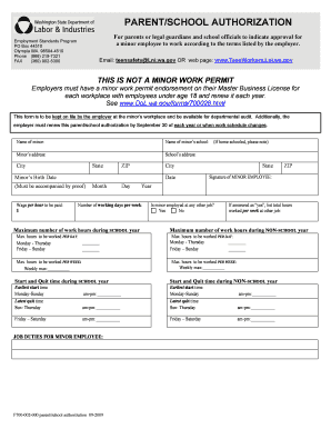 Parent School Authorization Form