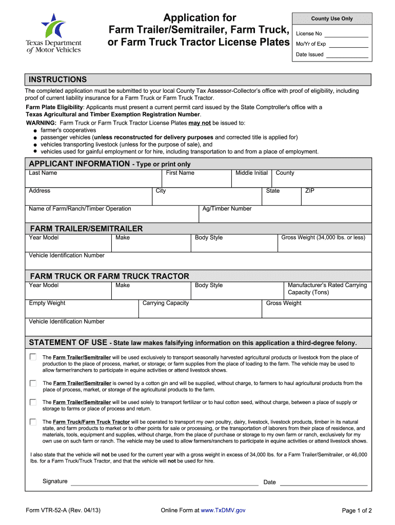 Vtr 52 a  Form