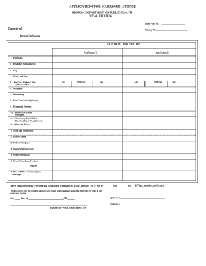 Marriage License Savannah Ga  Form