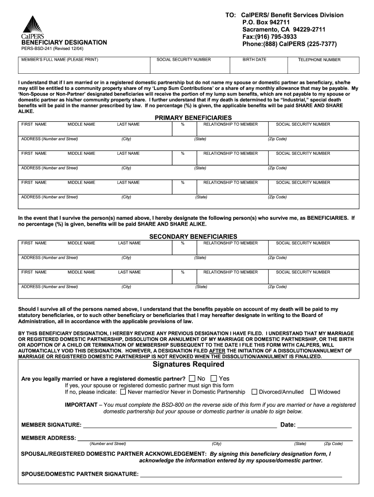 Std 241 Form