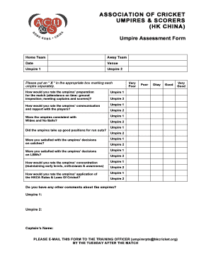 Cricket Umpire Registration Form